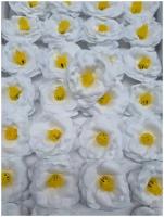 Декоративное флористическое мыло. Цветок лотоса. Цвет белый. Диаметр цветка 6,5-7 см. Упаковка 36 шт