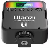 Видеосвет Ulanzi VL49 RGB, 2500-9000K, с аккумулятором 2500mAh, светодиодная лампа, светодиодный осветитель, Mini LED лампа, компактная лампа, накамерный свет