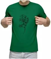 Мужская футболка «веточка цветущей вишни весенний цветок»