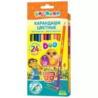 БИДЖИКИ Карандаши цветные двусторонние Duo, 12 штук, 24 цвета (KTSB12C 8836)