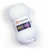 Пряжа для вязания YarnArt Dolce Baby (ЯрнАрт Дольче Беби) - 1 моток 741 белый, фантазийная, велюровая для игрушек 100% микрополиэстер 85м/502