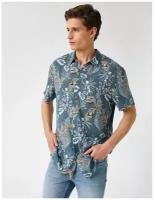 Рубашка с коротким рукавом KOTON MEN, 1YAM64502OW, цвет: MARINE DESIGN, размер: S