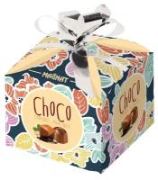 Набор конфет Magnat Choco Caramel (flowers box) из молочного шоколада с карамельной начинкой и кусочками арахиса