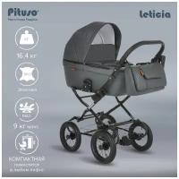 Коляска Pituso Leticia Classic Кожа Black 12d