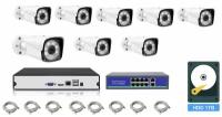 Полный IP POE комплект видеонаблюдения на 8 камер (KIT8IPPOEIB5_HDD1TB)