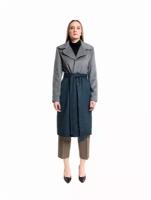 Пальто женское двухцветное М.Т.Д., цвет: серый, размер: 44 / S