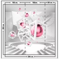 Фотообои / флизелиновые обои 3D кубы и яркие шары 2,54 x 2,5 м