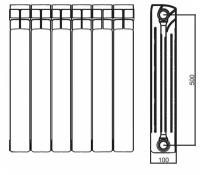 Радиатор биметаллический STI Bimetal MAXI 500-100 12 секций