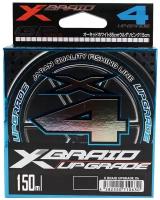 Шнур PE YGK X-BRAID Braid Cord X4 # 0.8/14LB (150 м, 0.148 мм, 6.3 кг, светло-зелёный)