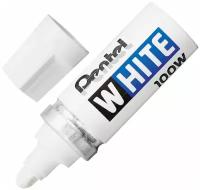 Маркер-краска лаковый PENTEL (Япония) WHITE, 6,5 мм, белый, алюминиевый корпус, длина письма 1200 м, X100W В комплекте: 1шт