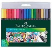 Капиллярные ручки Faber-Castell Grip finepen, 20 цветов, 0,4 мм, трехгранные