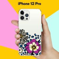 Силиконовый чехол Цветы с узором на Apple iPhone 12 Pro