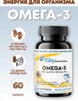 Omega-3 SkyNutrition 1500mg EPA & 1200mg DHA, 60 капсул, рыбий жир