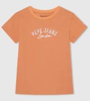 футболка для девочек, Pepe Jeans London, модель: PG502937, цвет: персиковый, размер: 10
