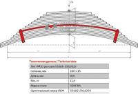 Лист №7 Рессора задняя для МАЗ 551605, 651705, 5440B9 16 листов