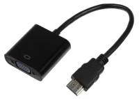 Переходник LuazON ADP-1, HDMI-VGA, провод 0.2 м, чёрный