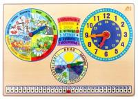 Динни Календарь природы. Часы. ДИ011, 42х42 см, разноцветный