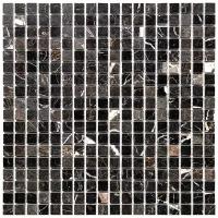 Мозаика из мрамора Natural Mosaic 7M076-15P черный темный квадрат глянцевый