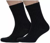 Комплект из 2 пар мужских полушерстяных носков Брестские (БЧК) рис. 012, черные