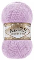 Пряжа Alize Angora Gold, 10 % шерсть, 10 % мохер, 80 % акрил, 100 г, 550 м, 1 шт., 27 бледно-лиловый 550 м