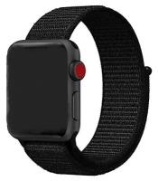 Ремешок нейлоновый для Apple Watch 42/44/45мм (26), черный, на липучке