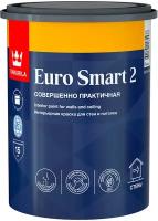 Краска моющаяся для стен и потолков Euro Smart-2 (Евро-2) TIKKURILA 0,9л белый (база А)