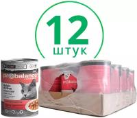 Влажный корм для кошек ProBalance Active консервированный (банка) (кусочки в соусе)