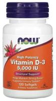 Vitamin D3 5000 IU 120 капсул D3 NOW Foods