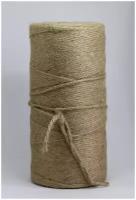 Шпагат (веревка/нить/шнур) джутовый 2х-ниточный полированный для рукоделия 0.5 кг, джут упаковочный