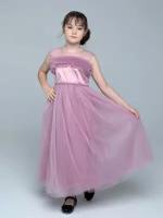 Нарядное длинное платье, 9 лет, розовый