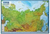 Карта Brauberg России физическая 101х70 см, 1:8,5М, с ламинацией, интерактивная, европодвес