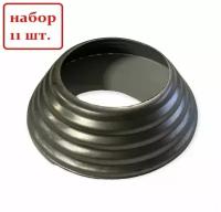 Кованый элемент Royal Kovka Основание балясин 80х25 мм под диаметр 32 мм металл 0.8 мм Набор 11 шт арт ОБ0208-11
