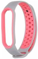 Aксессуар Ремешок Red Line для Xiaomi Mi Band 6 Silicone Grey-Pink УТ000025206