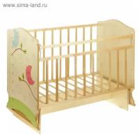 Кровать детская Морозко колесо-качалка с маятником (клен-береза) c УФ Птички с ростомером 2187635