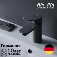 Смеситель для раковины AM.PM X-Joy F85A02122 черный, керамический стабилизирующий картридж Soft Motion, латунь, Гарантия 10 лет