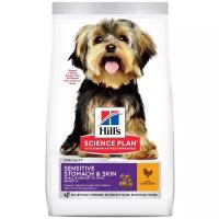 Сухой корм для собак Hill's Science Plan, Sensitive Stomach & Skin с чувствительной кожей и/ или пищеварением, с курицей 3 кг (для мелких пород)