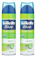 Гель для бритья Blue Sensitive для чувствительной кожи Gillette, 2 шт., 200 мл