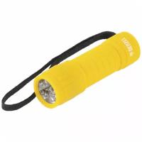 Фонарь светодиодный, жёлтый корпус с мягким покрытием, 9 LED, 3хААА Denzel 92613