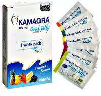 Камагра гель (Kamagra Oral Jelly) 100 мл Для повышения потенции, 1 уп.7 шт