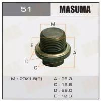 Болт маслосливной Masuma Subaru 20х1.5mm MASUMA 51