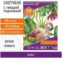 Скетчбук, белая бумага 120 г/м2 + крафт 80 г/м2 165х240 мм, 60 + 20 л, гребень, BRAUBERG ART DEBUT, 112982