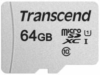 Флеш карта microSD 64GB Transcend microSDXC Class 10 UHS-I U1, (без адаптера), TLC