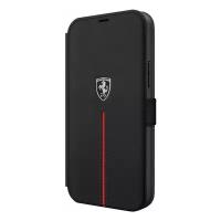 Чехол-книжка CG Mobile Ferrari Off-Track Genuine leather Stitched stripe Booktype для iPhone 12/12 Pro, цвет Черный (FEOSIFLBKP12MBK)