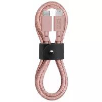 Кабель Native Union Belt USB-C/Lightning Short 1.2m розовый, Размер ONE SIZE