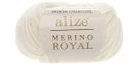 Пряжа Alize Merino Royal (Мерино Роял) 5шт 62 молочный 100% шерсть 50г 100м