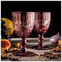 Набор бокалов «Ла-Манш», 250 мл, 8×15,5 см, 2 шт, цвет розовый