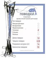 Поводки титановые с обжимной трубкой оснащенные 12 см 10 шт диам. 0,55 мм нагрузка 16 кг