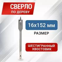 Сверло перовое по дереву 16х152 мм (шестигранный хвостовик) REXANT