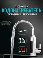 Проточный водонагреватель с LED дисплеем для дома и дачи