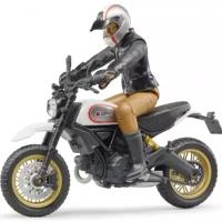 Масштабная модель Bruder 63-051 Мотоцикл Scrambler Ducati Desert Sled с мотоциклистом